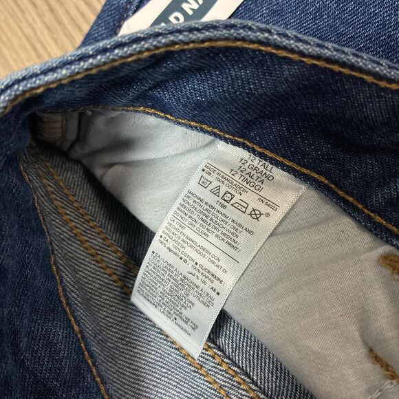 New With Tags Old Navy Extra High Rise Wide Leg Blue Jeans Size 12 Tall - Picture 7 of 8